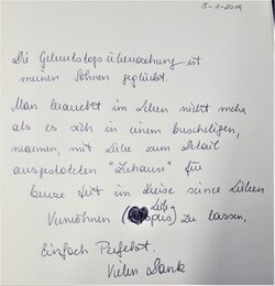 Eintrag in das Land-Loft Gästebuch | © SONNENTOR