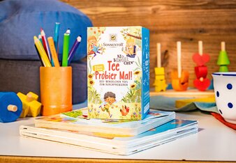 Im Bengelchen Probier Mal sind nicht nur Tees sondern auch eine tolle Malvorlage! | © SONNENTOR