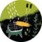 Illustration mit Griller, Maiskolben und Grillzange auf grünem und schwarzem Hintergrund. | © SONNENTOR