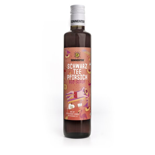 Schwarztee-Pfirsich Eistee Sirup bio 500 ml